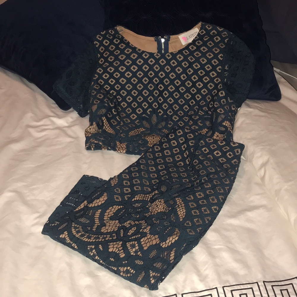 Two piece crop top with skirt